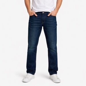 True Religion Ricky Flap Jeans Mens 34x32 Relaxed Straight Dark Wash